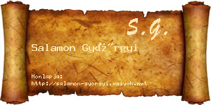 Salamon Györgyi névjegykártya