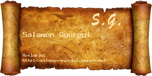 Salamon Györgyi névjegykártya